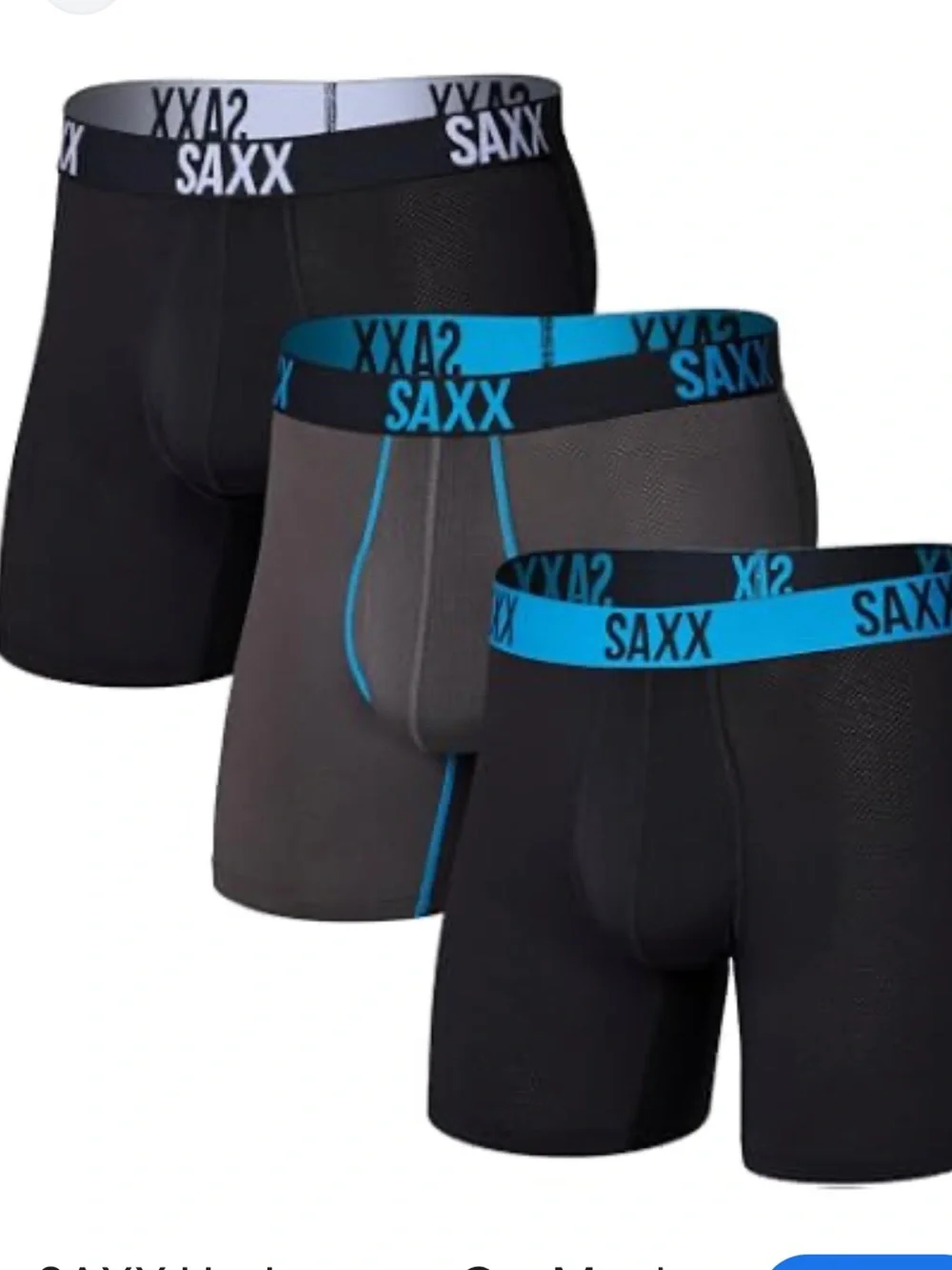 SAXX Underwear Co. Men's Multi-Sport Mesh Boxer Brief Fly 3-Pack, Medium, NWOT